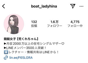 競艇女子【荒くれちゃん】（インスタ：boat_ladyhina）